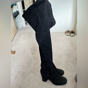 Thigh high black boots